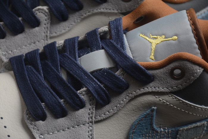 Air Jordan 1 Low SE Phantom Repaired Denim Swoosh FZ5042-041