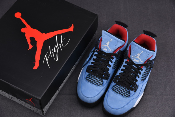 TRAVIS SCOTT X AIR JORDAN 4 “HOUSTON OILERS” UNIVERSITY BLUE 308497-406